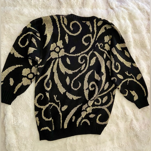 Ellen D collection black and gold sweater - Picture 2 of 4